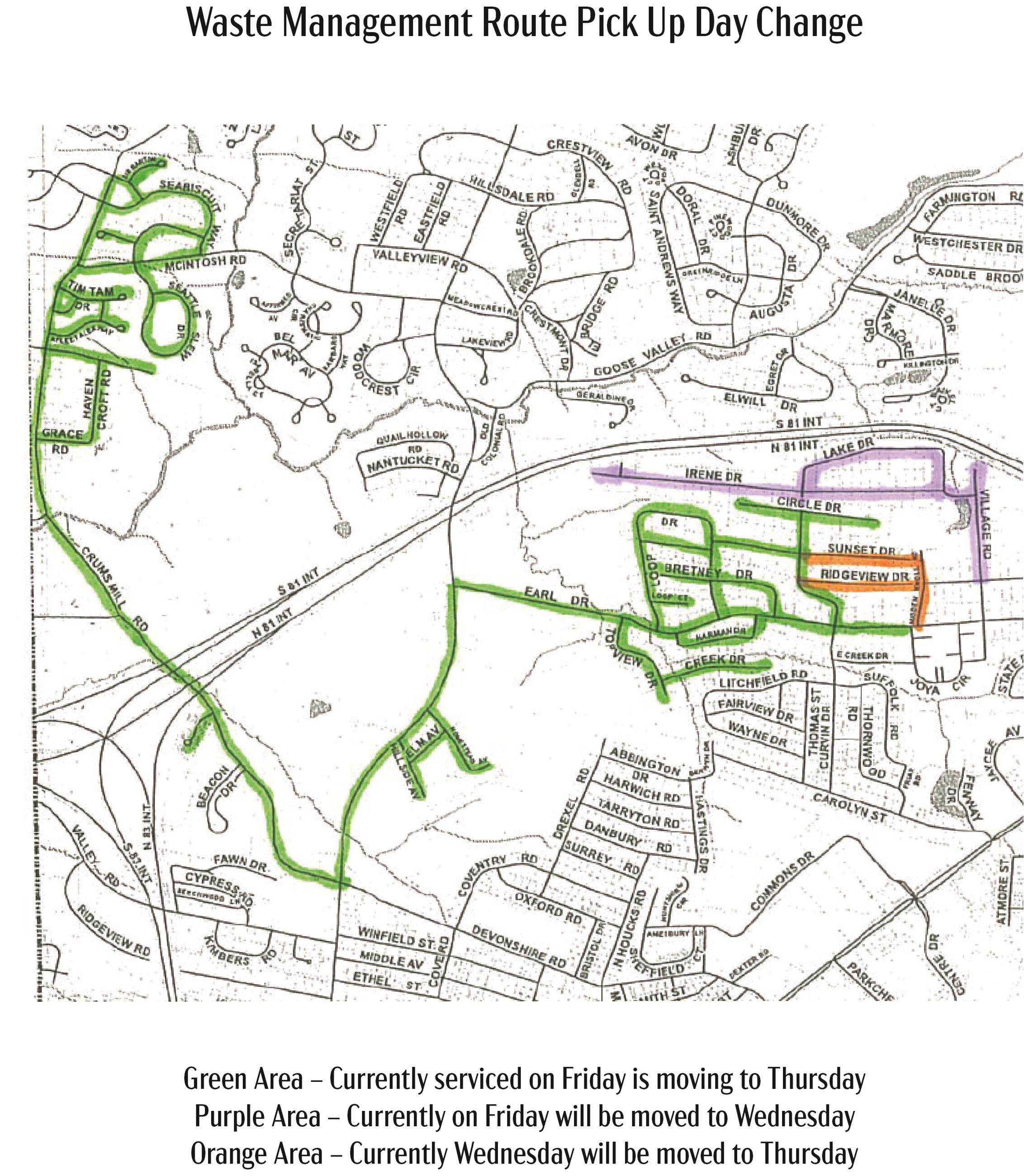 WM Route Pick Up Day Change